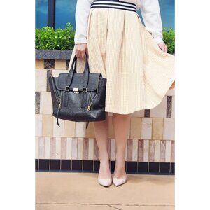 Buru White Label Windowpane A-Line Skirt Career Women's Small